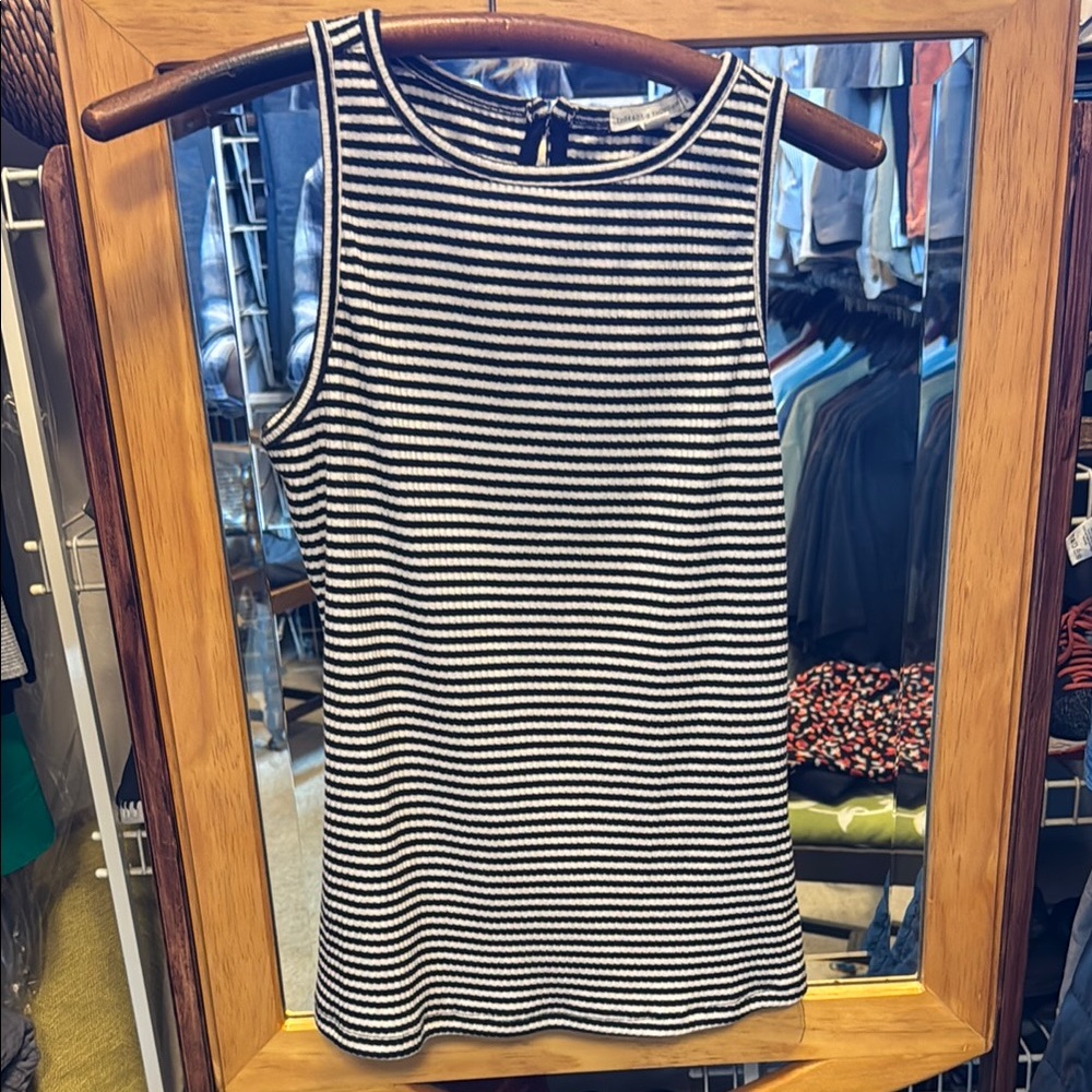 Striped Black and White Sleeveless Top